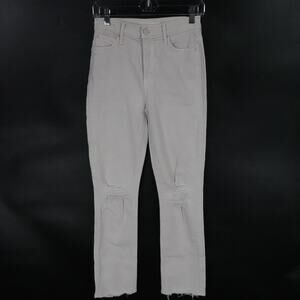 Mother Superior Jeans‎ Womens 25 Light Pink Rascal Ankle Distressed Raw Hem